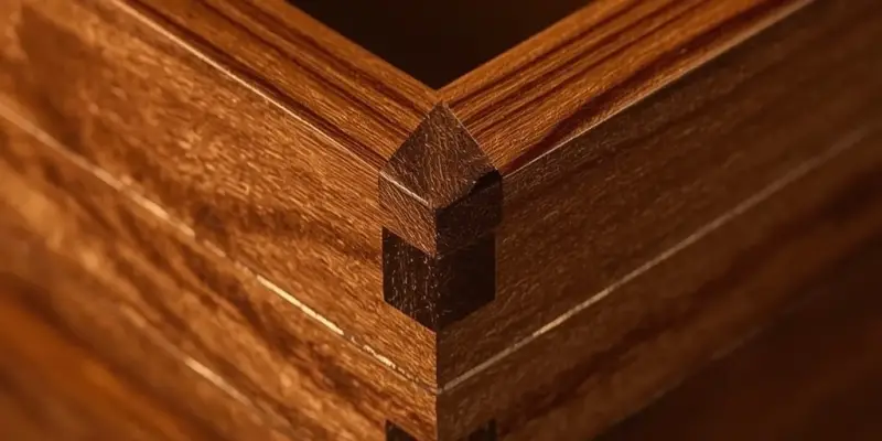 Hand-cutting dovetail joints on miniature drawers for handcrafted dollhouse furniture
