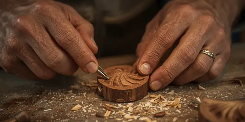 Hand-carving intricate details on a 1/12 scale miniature furniture piece using micro chisels