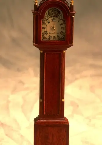1/12 scale Simon Willard style tall-case clock in Honduras mahogany by Scott Dillingham