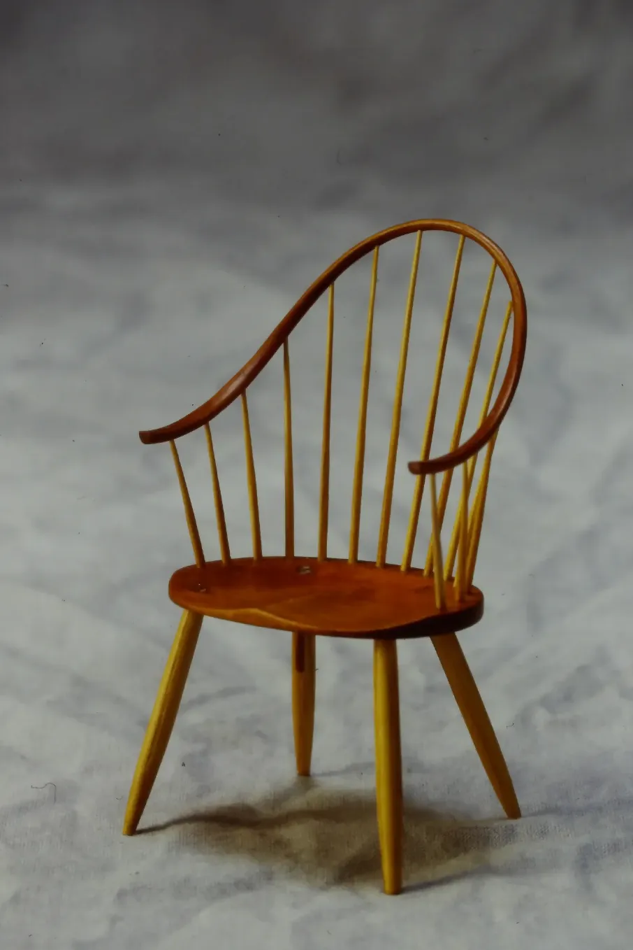 Thomas Moser Continuous Arm Style Chair - Handcrafted 1/12 scale miniature in Ash & Cherry by Scott Dillingham
