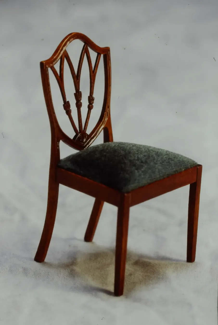 Hepplewhite Shield Back Style Chair - Handcrafted 1/12 scale miniature in Mahogany by Scott Dillingham