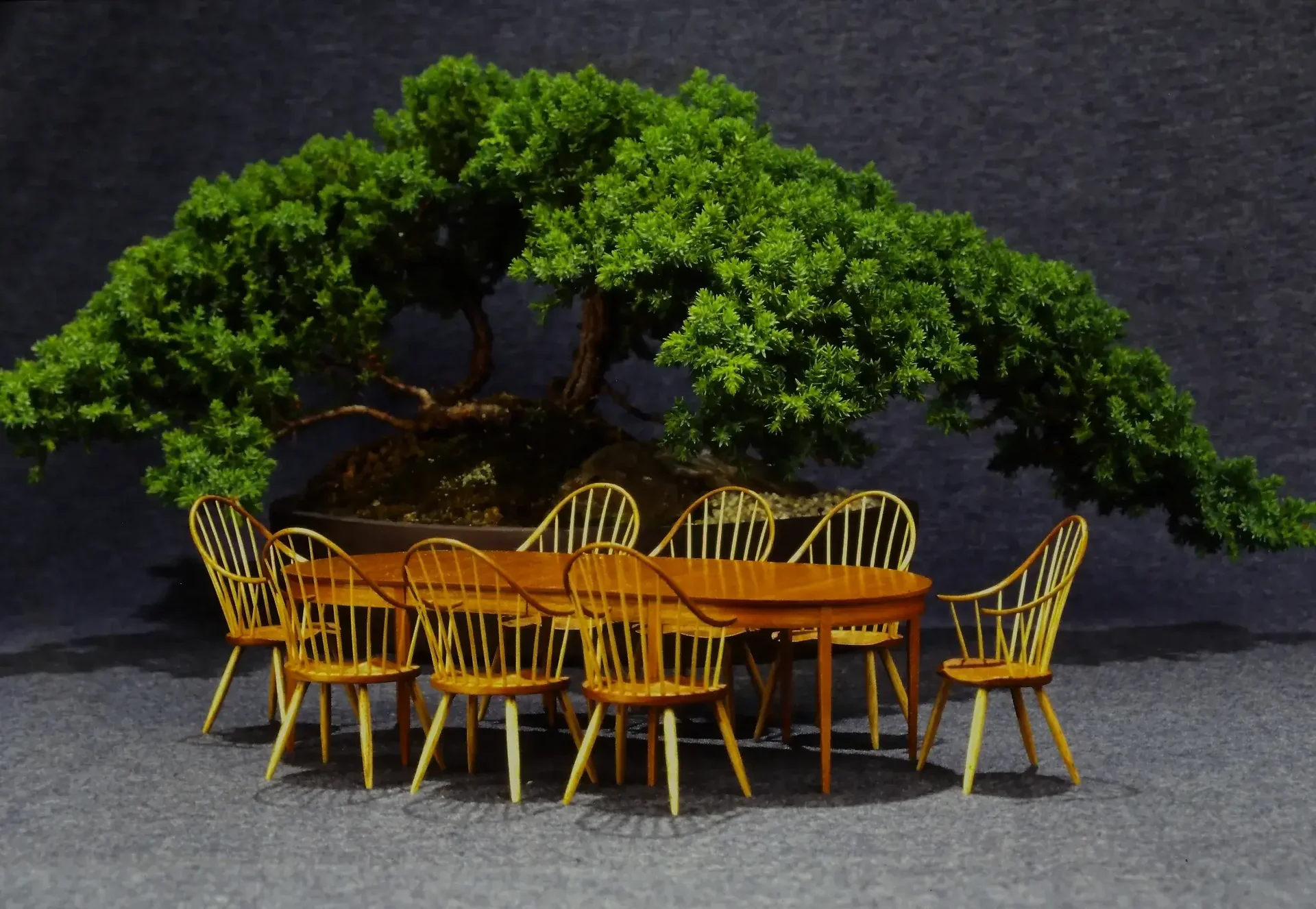 Scott Dillingham's miniature furniture workshop with handcrafted 1/12 scale pieces