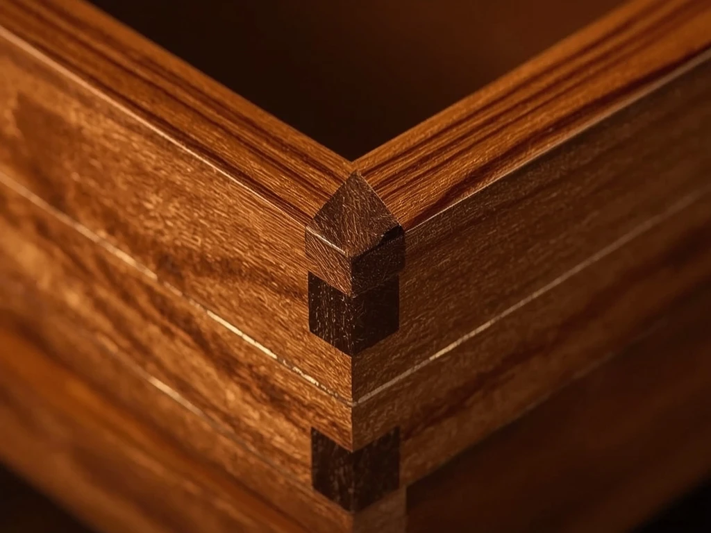 Hand-cutting dovetail joints on miniature drawers for handcrafted dollhouse furniture